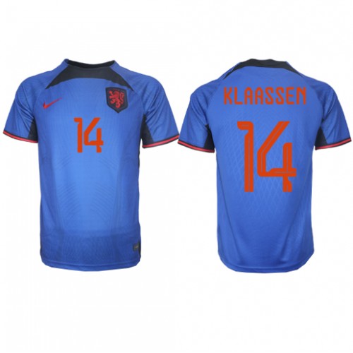 Fotballdrakt Herre Nederland Davy Klaassen #14 Bortedrakt VM 2022 Kortermet